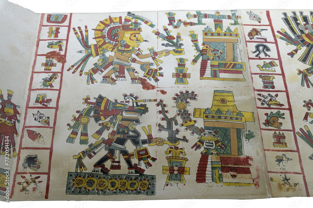 Codex Cospi. The 4 Aztec cardinal points - obrazy, fototapety, plakaty 