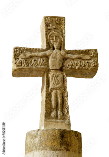 Crucifix on a column. Bologna, Italy