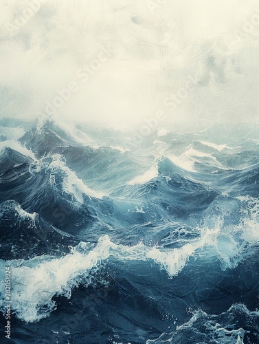 Abstract ocean wave design with muted tones, offering a peaceful backdrop for your projects.