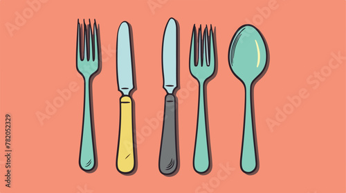 Restaurant cutlery utensil icon vector illustration