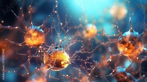 Neurons cells concept Generative AI photo