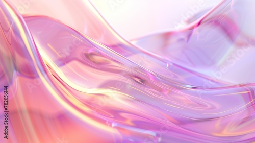 Minimalistic holographic background with smooth shapeless shapes with glass texture photo
