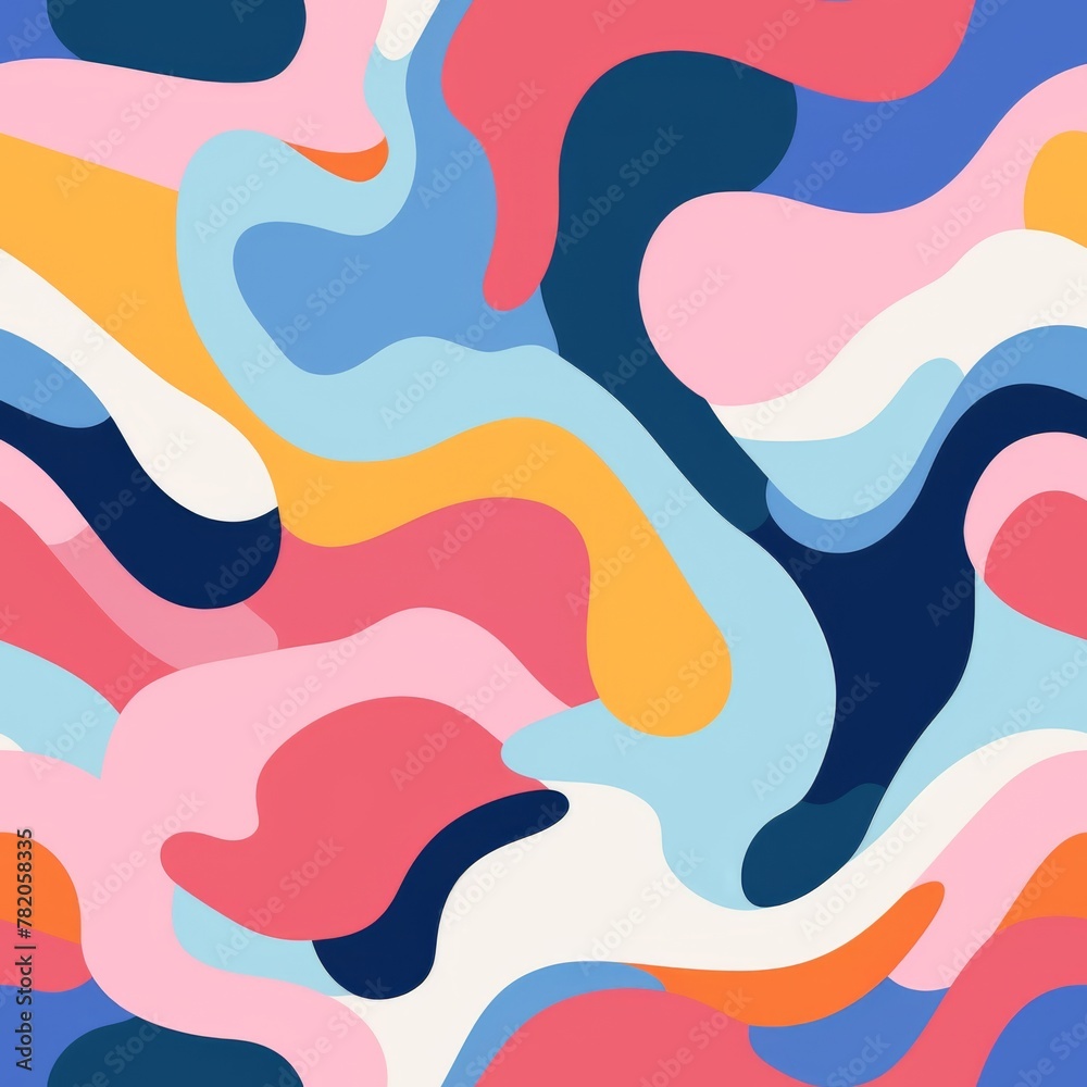 Colorful abstract seamless pattern in the style of bold outlines Colorful abstract seamless pattern in the style of bold outlines