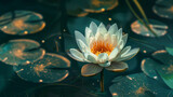 white water lily in the water