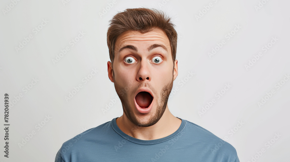 Man with surprised look, sharp focus, high contrast, natural light, textured shirt, and white background
Man with surprised look, sharp focus, high contrast, natural light, textured shirt, and white background