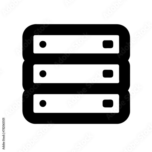 Server icon vector graphics element silhouette sign symbol illustration on a Transparent Background
