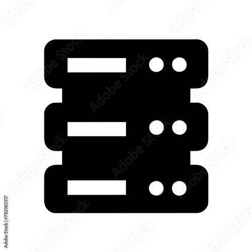Server icon vector graphics element silhouette sign symbol illustration on a Transparent Background
