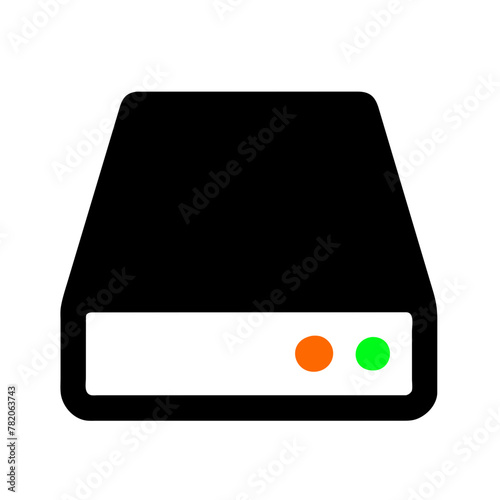Hard Drive icon vector graphics element silhouette sign symbol illustration on a isolated Background