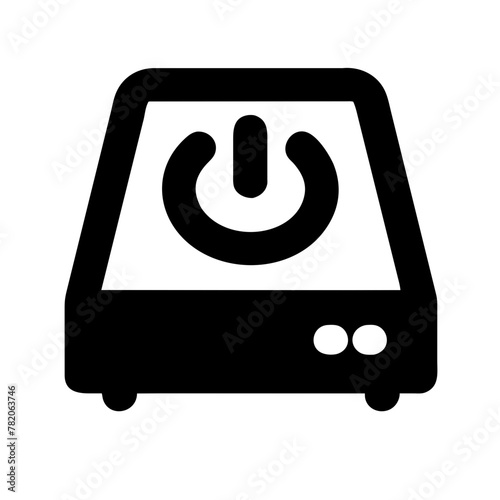 Hard Drive icon vector graphics element silhouette sign symbol illustration on a isolated Background