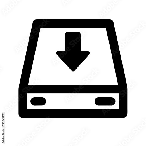 Hard Drive icon vector graphics element silhouette sign symbol illustration on a isolated Background