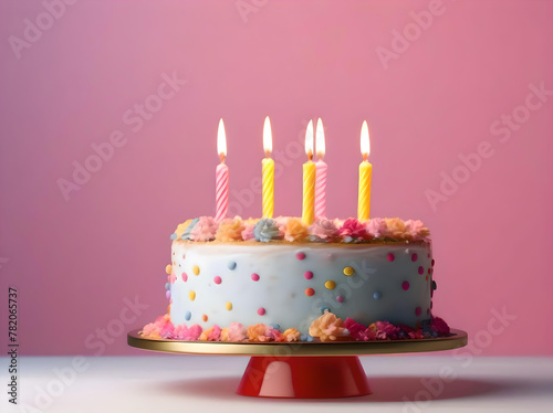 Birthday cake studio shot in pink theme
