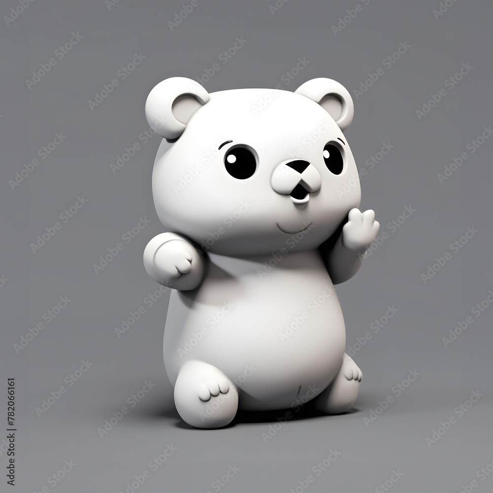 Naklejka premium Charming 3D render of a cute bear character: Adorable and playful design ideal for various creative projects