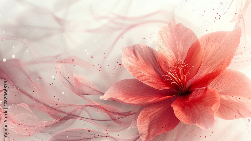 Abstract Pink Floral Illustration Generative AI