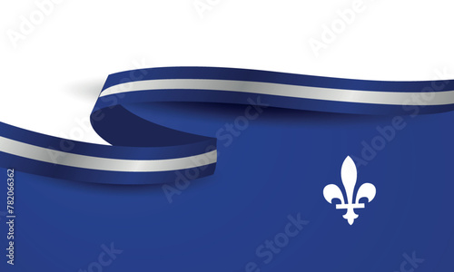 Happy Quebec Day. National holiday of Quebec. Saint Jean-Baptiste Day. Realistic ribbons and decorations with holiday symbol photo