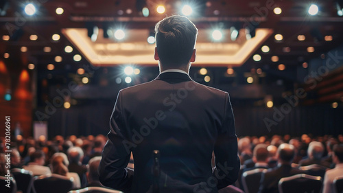 Young businessman presenting ideas in a meeting at a conference room