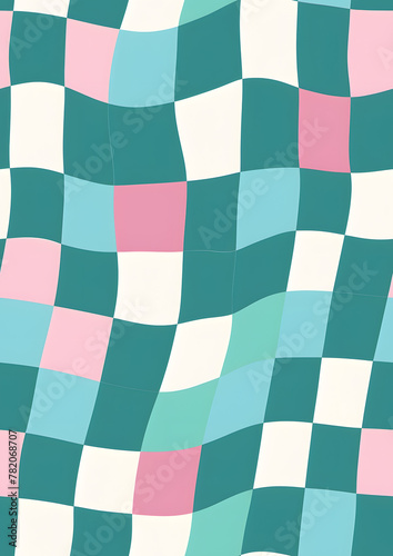 Checkered pattern. Blue plaid Hand Drawn pattern. Watercolor Gingham Window pane grid plaid Stripes pattern
