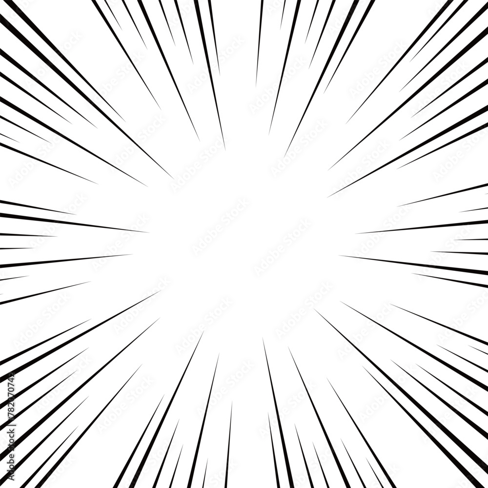 Obraz premium 正方形の黒色の集中線の素材