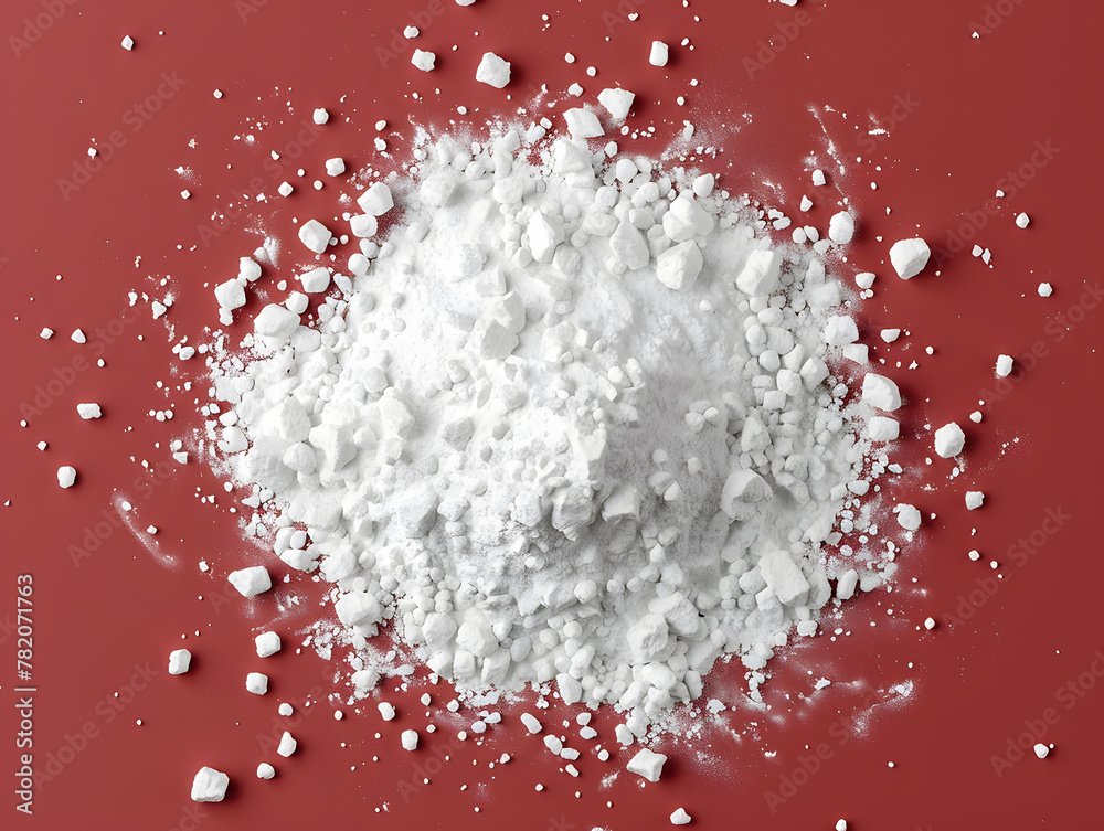 White powder top view pile  isolated on background