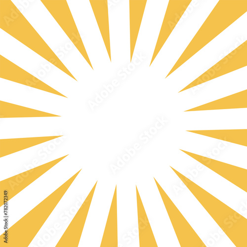 正方形の黄色の集中線の素材