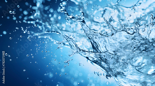 Digital blue splashing water abstract graphics poster web page PPT background