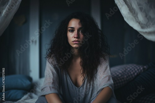 AI generated picture of young person suffering from depression and insomnia © Tetiana