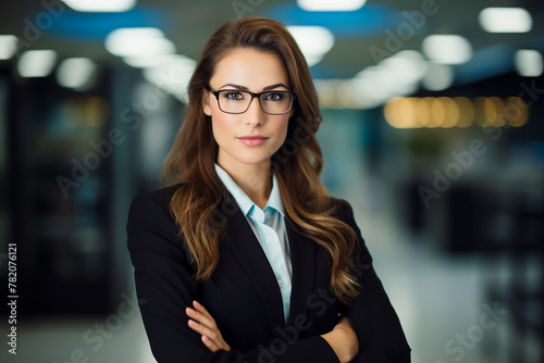 Generative AI photo of successful confident businesswoman worker lady boss female leader