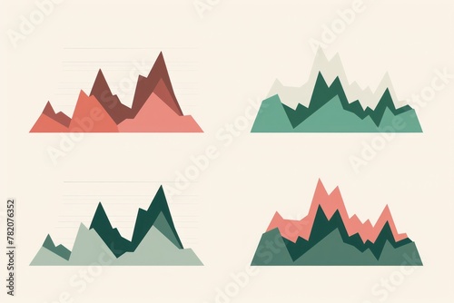 Wallpaper Mural illustration of a financial growth chart set Torontodigital.ca