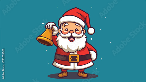 Santa Claus with a bell icon vector illustration de