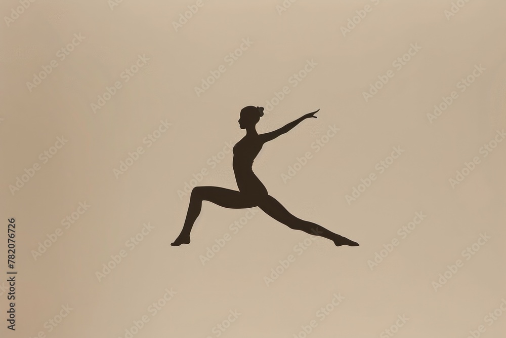 female silhouette performs a yoga tan
