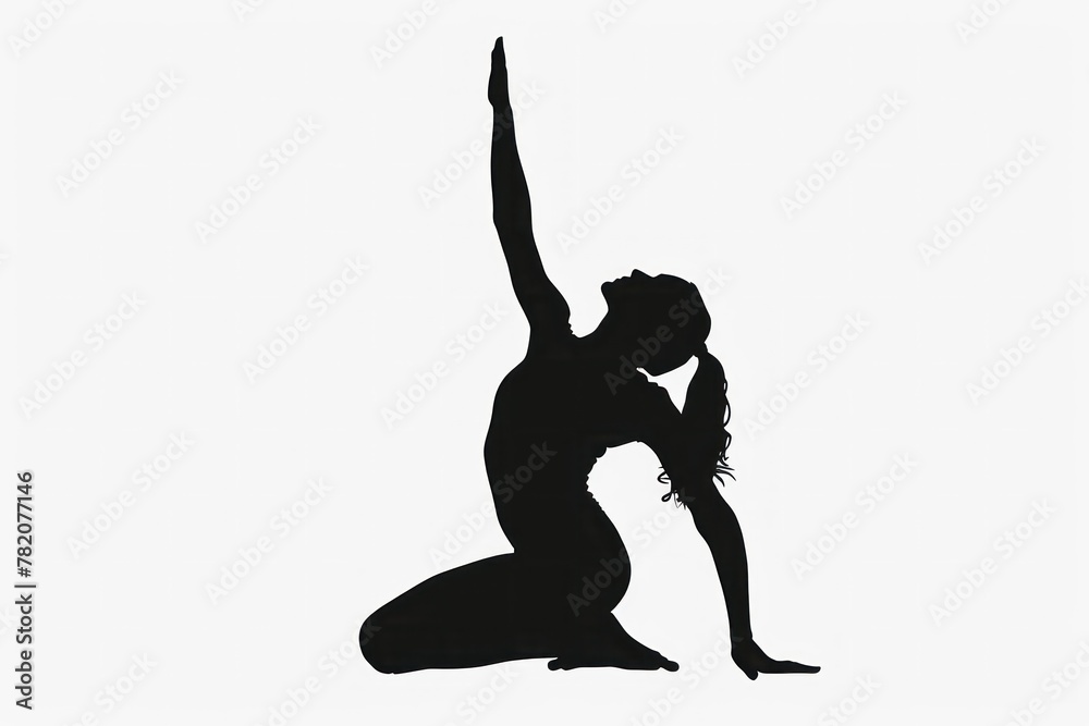 Fototapeta premium silhouette woman in yoga pose