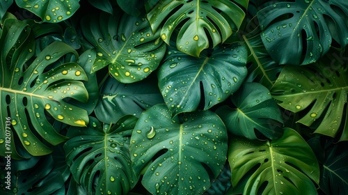 Lush Tropical Foliage Nature Scene Generative AI