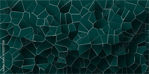 3D abstract broken tiles pattern.Seamless broken glass quartz retro tiles pattern background.Geometric papercut stained vintage vector background.