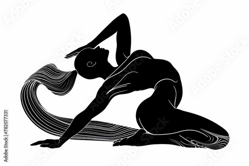 silhouette of a person doing a lotus yoga exercise