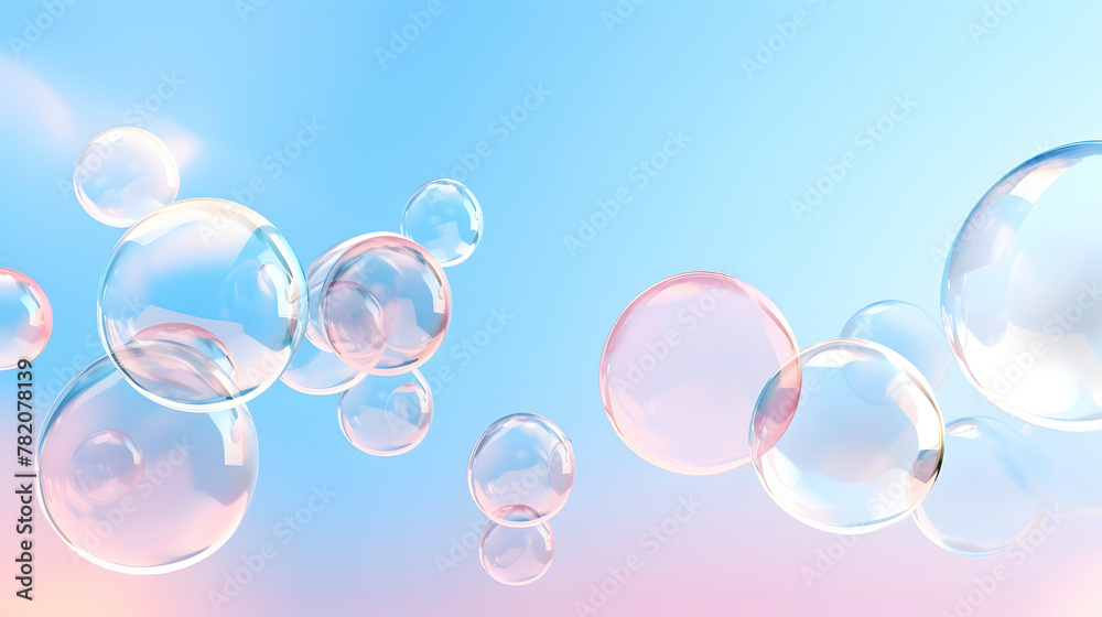 Digital colorful soap bubbles geometric abstract graphics poster web page PPT background
