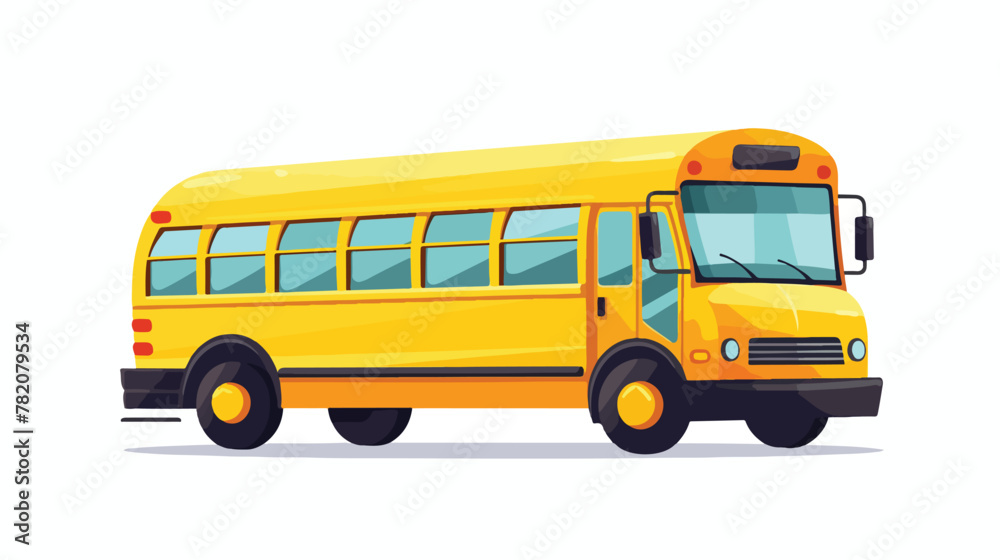School bus simple isolated vector design 2d flat ca