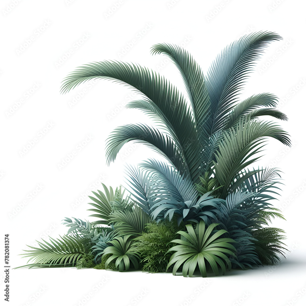 Realistic palm leaves isolated on white baclground Realistic palm leaves isolated on white baclground