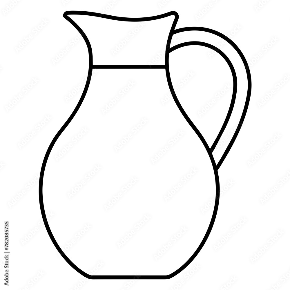 jug Colouring page for kids -vector illustration jug Colouring page for kids -vector illustration