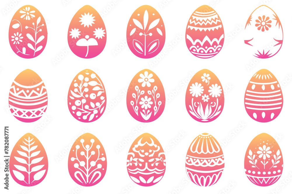 A set of Easter eggs and dyed eggs for Easter A set of Easter eggs and dyed eggs for Easter