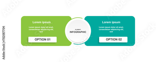 2 step infographic vector element suitable for business information, workflow, presentation and more