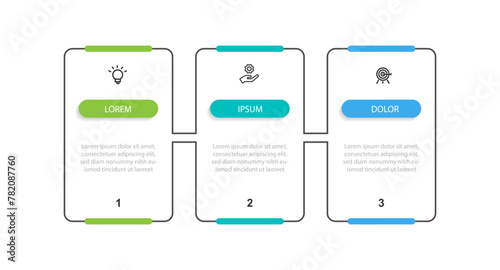 3 step template infographic vector element
