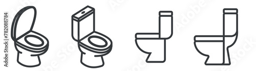toilet 3d and flat icon