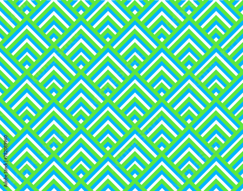 Geometric abstract green blue seamless pattern on white background. Vector pattern of triangles for background and packaging (ID: 782089960)