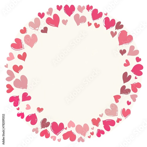 Edge of circle, hearts, used for circular stickers, center space has no color heart arranged around the circle © Pter