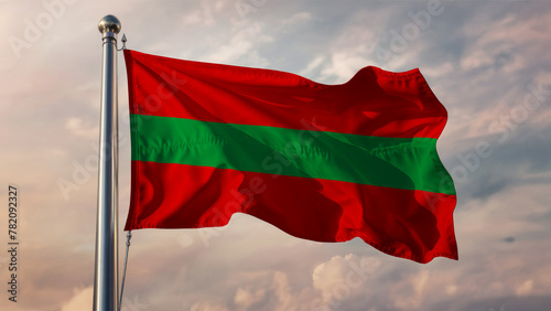 Transnistria Waving Flag Against a Cloudy Sky