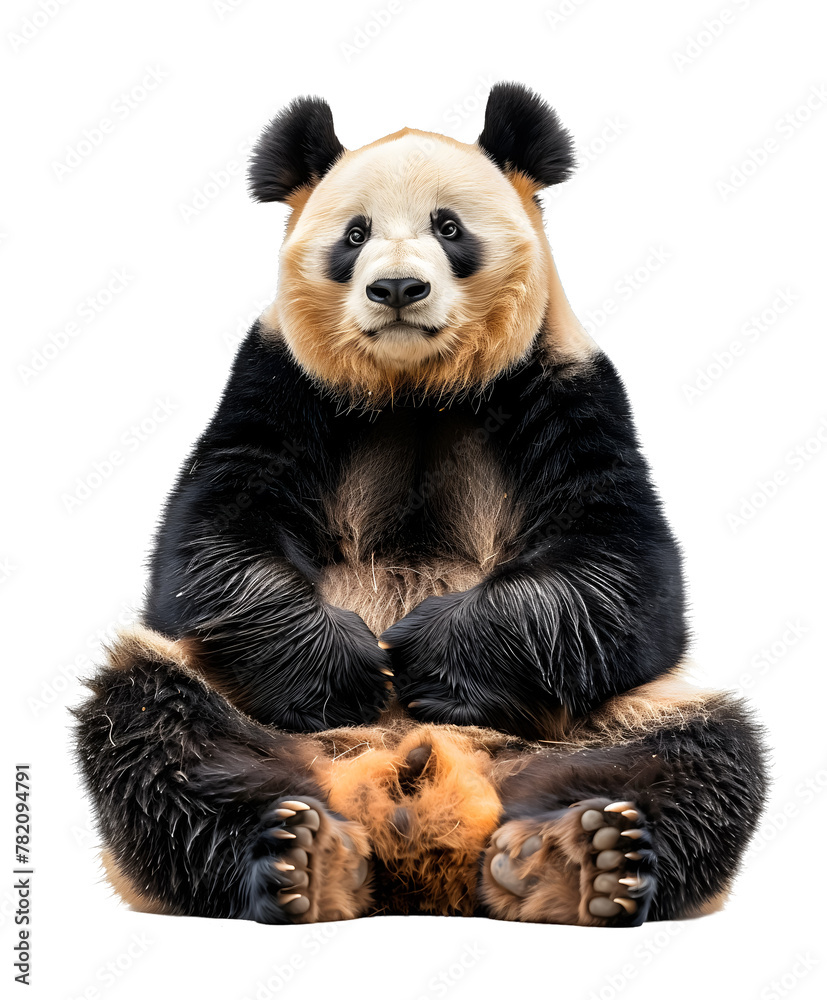 Fototapeta premium Sitting Panda Transparent PNG