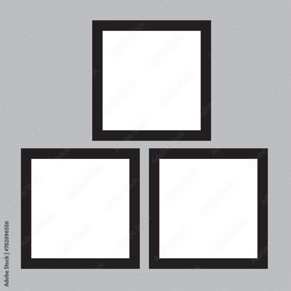 3 photos collage frame vector, photo frame collage 3 photos collage frame vector, photo frame collage