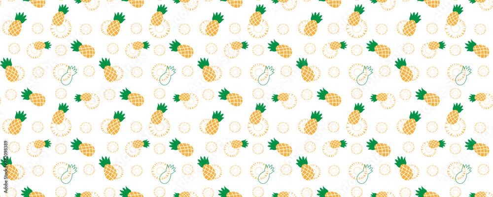 Seamless pattern. Juicy pineapple on an isolated background. Modern summer pattern Seamless pattern. Juicy pineapple on an isolated background. Modern summer pattern