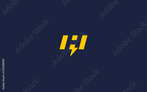 letter h with electricity logo icon design Vector design template inspiration