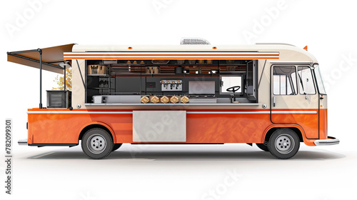 Food truck isolated on white background