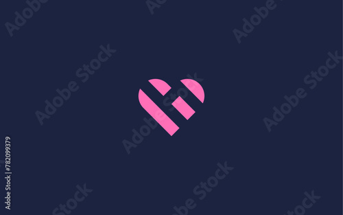 letter h with love logo icon design Vector design template inspiration